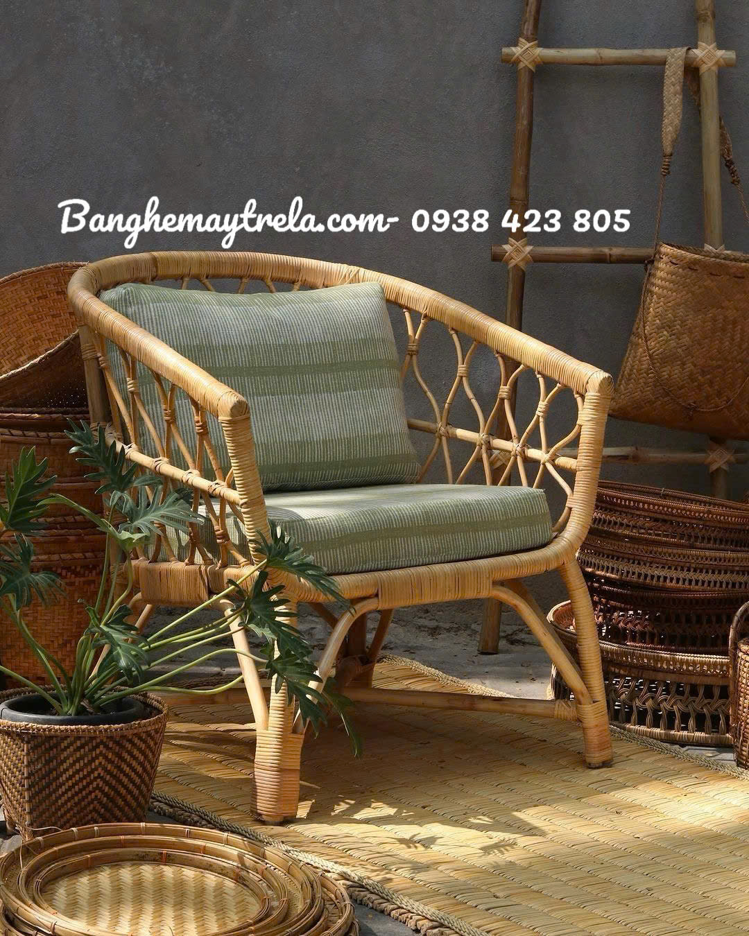 Ghế sofa đơn mây vuông